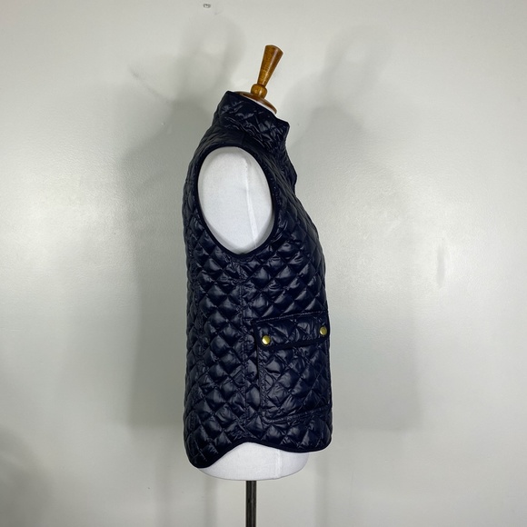 J. Crew Shiny Quilted Puffer Field Vest Blue Sz. XS - Picture 5 of 13